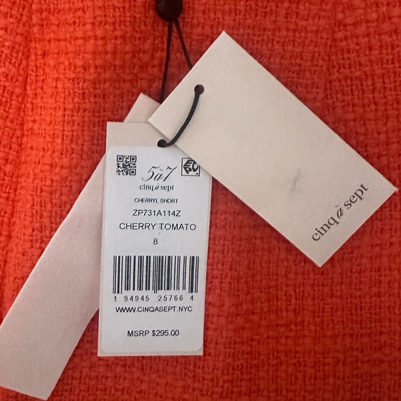 Cinq a Sept Cherryl Shorts in Cherry Tomato - Picture 8 of 9